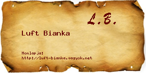 Luft Bianka névjegykártya